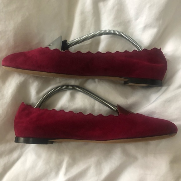 Chloe Raspberry Suede flats - Picture 4 of 6